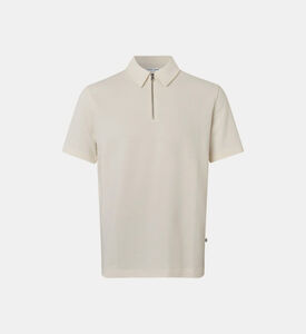 قميص بولو محبوك بسحاب للإغلاق