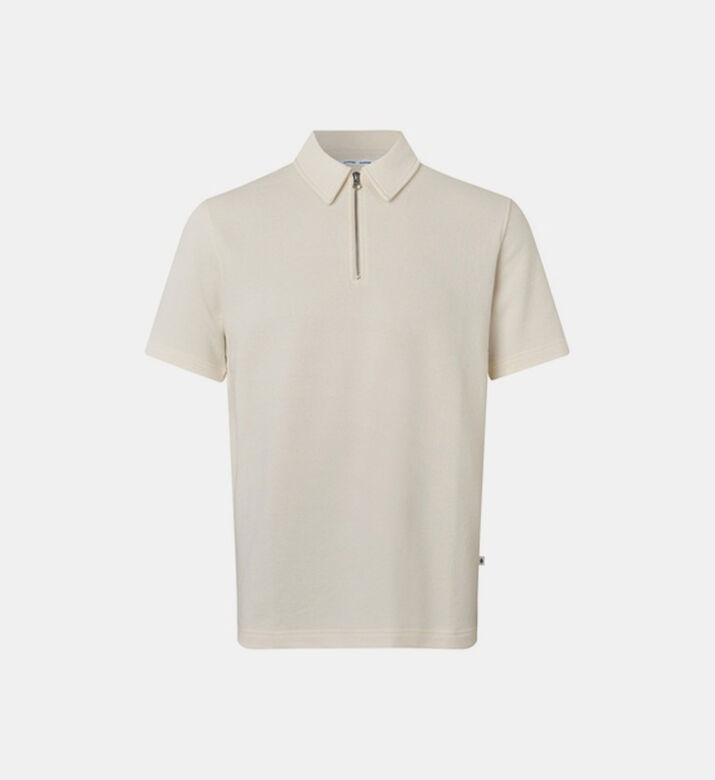 قميص بولو محبوك بسحاب للإغلاق