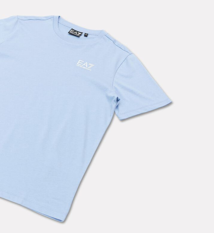 EA7 Cotton Straight Hem T-shirt, Blue, 14y, Packshot View