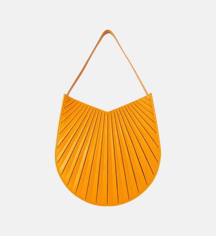 Camille Fournet Balancier Calf Leather Handbag, Yellow, Packshot View