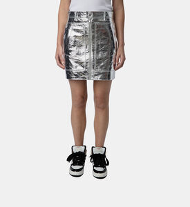 John Metallic Leather Mini Skirt