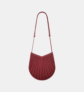 Camille Fournet Balancier Calf Leather Pleated Handbag, Burgundy, Packshot View