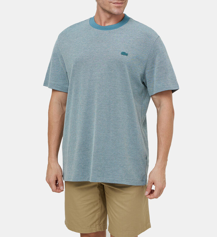 Contrasting Collar Pique T-shirt