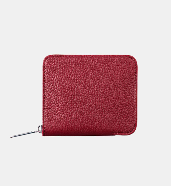 Camille Fournet Taurillon Small Zip Wallet, Burgundy, Packshot View