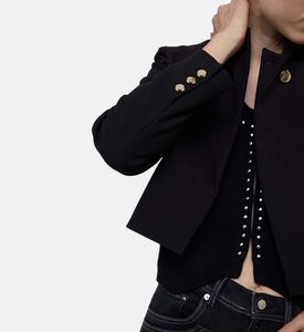 Ba and Sh Button Closure Long-sleeve Vest, Model View