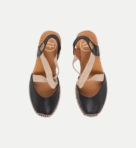 Toni Pons Saba-p Metallic Leather High-wedge Espadrille, Black, Eu-39, Packshot View