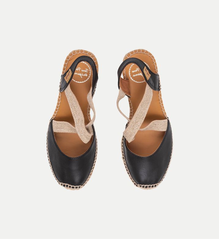 Toni Pons Saba-p Metallic Leather High-wedge Espadrille, Black, Eu-39, Packshot View