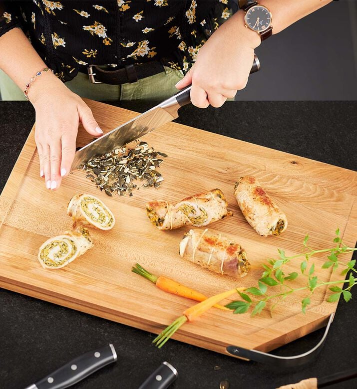 Roesle Chopping Board Elm Wood, Silver, 48cm, Packshot View Roesle Chopping Board Elm Wood, Silver, 48cm, Packshot View