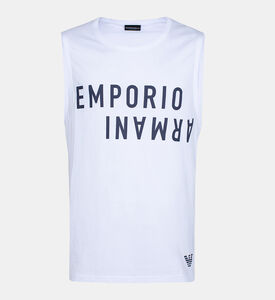 بلوزة بدون أكمام قطن بطبعة لوغو