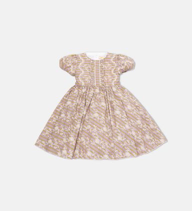 Floral Puff Sleeve Flared Dress