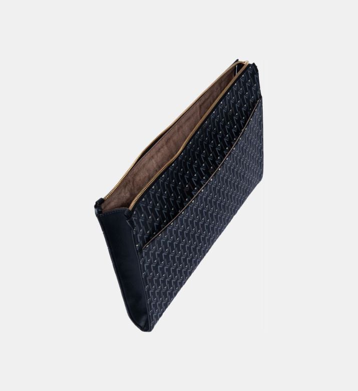 Maya.M Vegan Leather Monogram Laptop Pouch, Packshot View