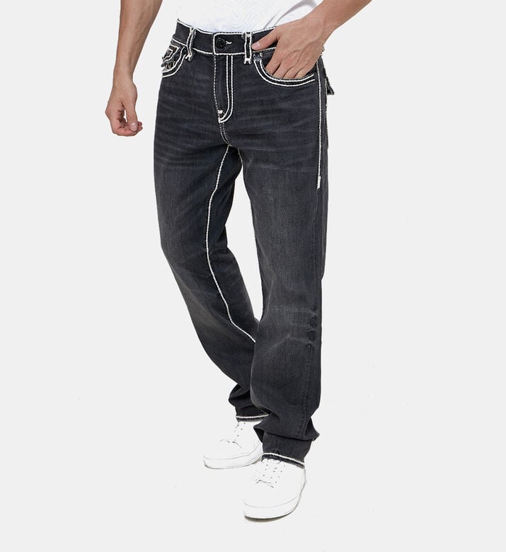 Contrasted Lines Denim Pants Contrasted Lines Denim Pants