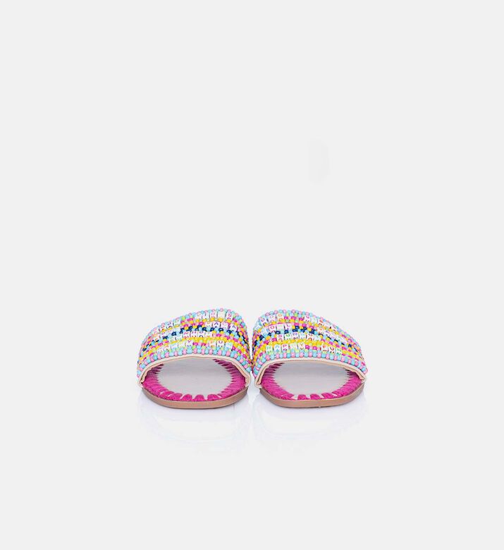 Multicolor Beaded Strap Sandals