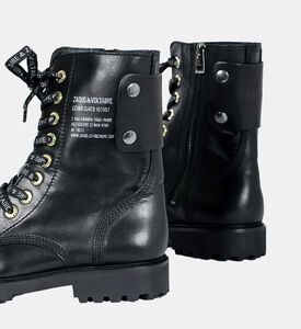 Round Toe-cap Cow Leather Boots