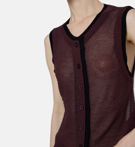Samsoe Sheer Ribbed Knit Sleeveless Top, Model View