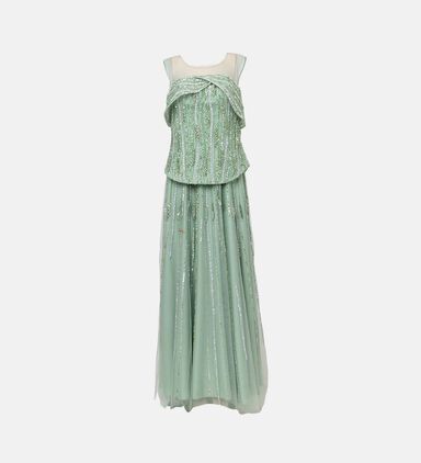 Beadwork Sleeveless Dress