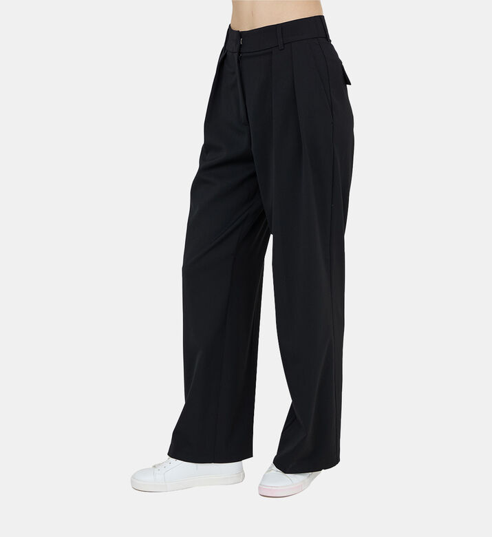 Flap Pockets Wide-leg Pants