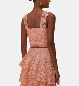 كورسيه بدون أكمام دانتيل مخرم