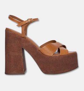 Arezzo Leather Platform Sandals, Brown, Eu-39, Packshot View