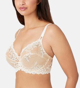 Wacoal Embrace Lace Underwire Bra, Ivory, 100, E, Model View