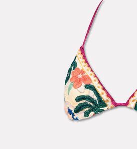 Agua Bendita Beaded Tropical Triangle Bikini Top, Packshot View