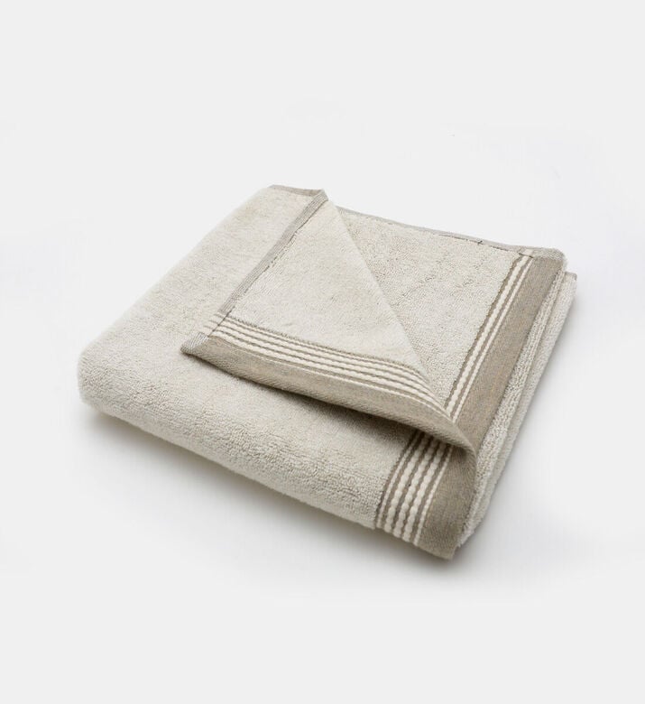 Home Deco and More Leeno Cotton Linen Terry Towel, Natural, 70x140-cm, Packshot View