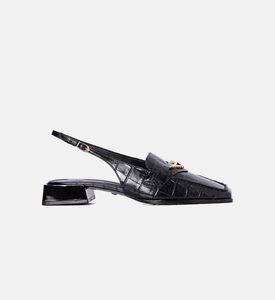 حذاء لوفرز بسير مفتوح من الخلف جلد