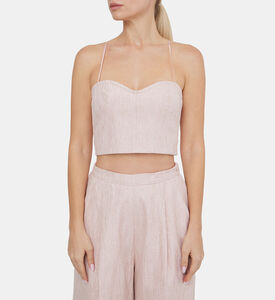 صدرية لوركس كتان بنقشة مربعات صغيرة