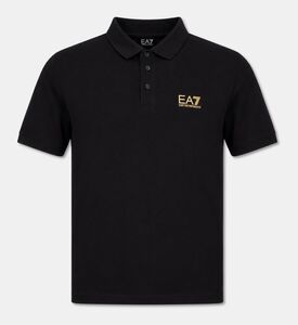 EA7 Logo Printed Polo Shirt, Black, Xl, Packshot View