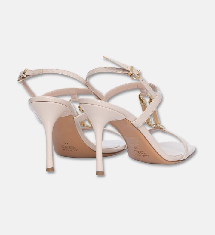 Albano Patent Leather Square-toe Sandals, Nude, Eu-36, Packshot View