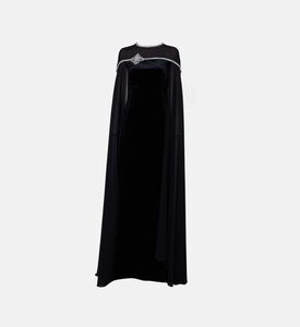 Velvet Cape Evening Gown