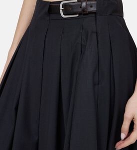 تنورة هالي متوسطة الطول صوف بطيات