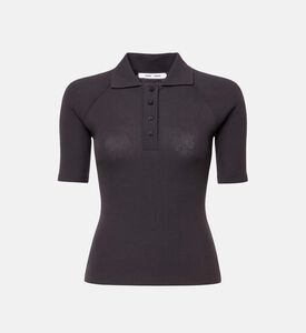 Samsoe Short-sleeve Button Placket Polo Shirt, Packshot View