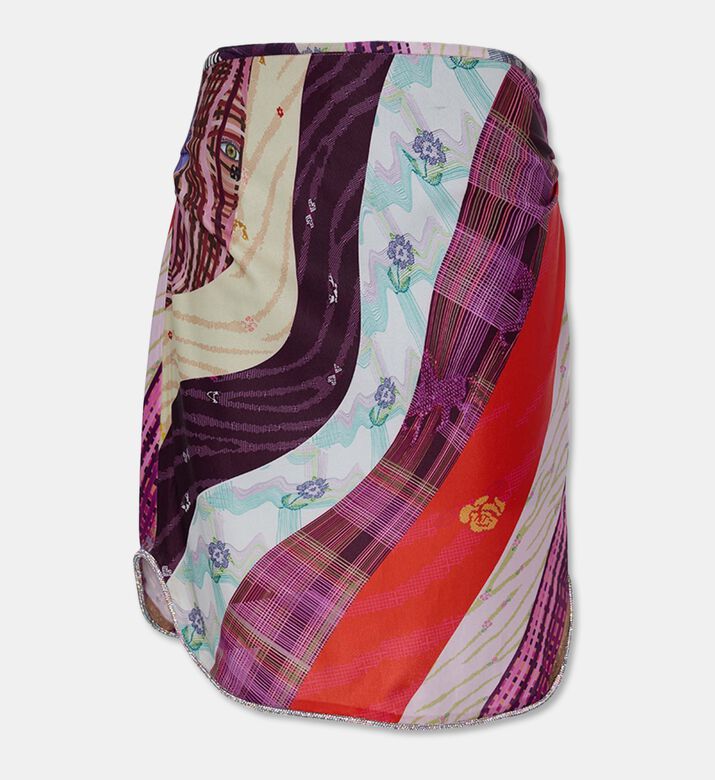 Reemami Diamond Patchwork Mini Wrap Skirt, Packshot View