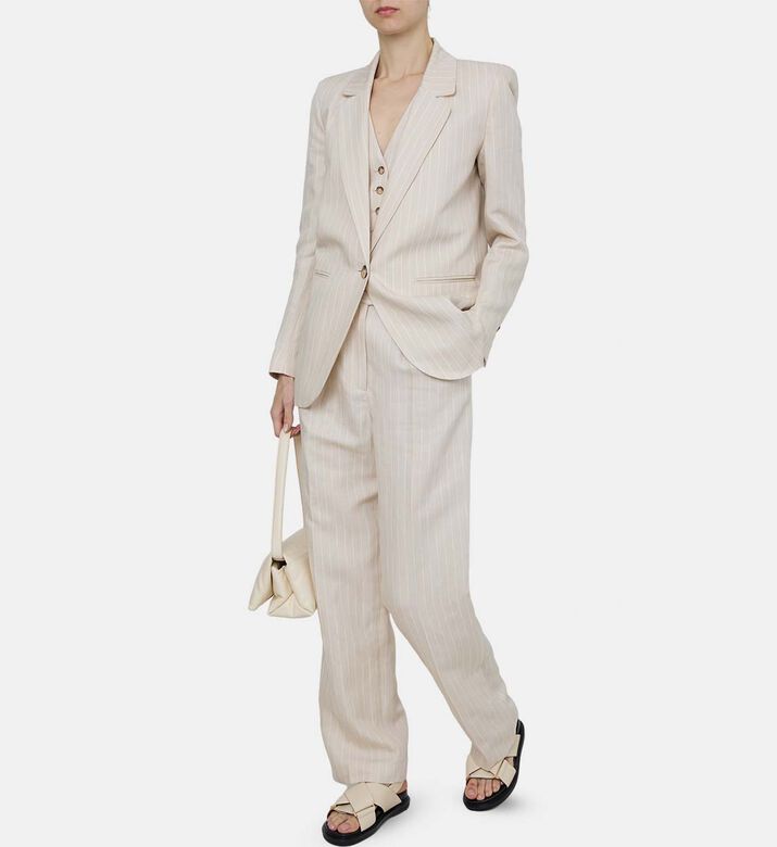 Poy Stripped Single-breasted Blazer