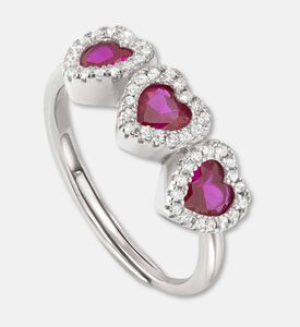 Nomination Ruby Heart Halo Ring, Packshot View