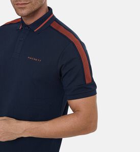 Hackett London Striped Button Placket Polo Shirt, Model View