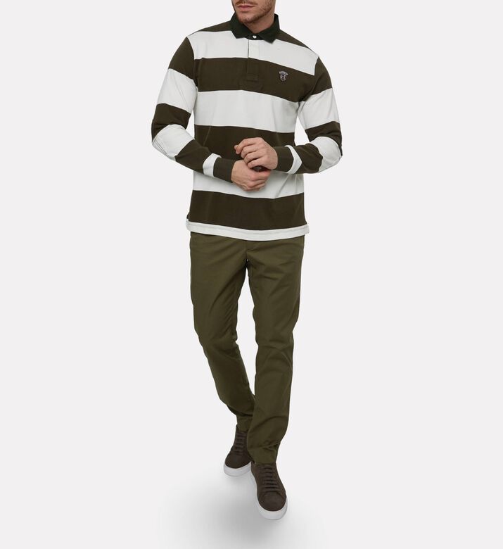 Hackett London Heritage Stripe-print Long-sleeve Shirt, Model View