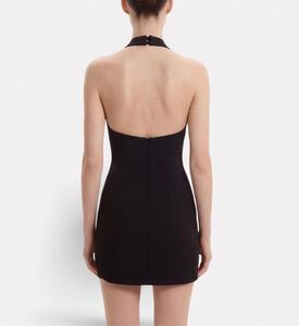 JW PEI Asymmetric Mesh-panel Halter Mini Dress, Model View