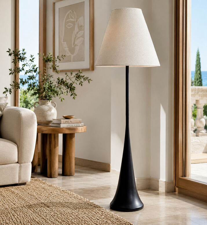 Home Deco and More Fabric Shade Iron Floor Lamp, Packshot View