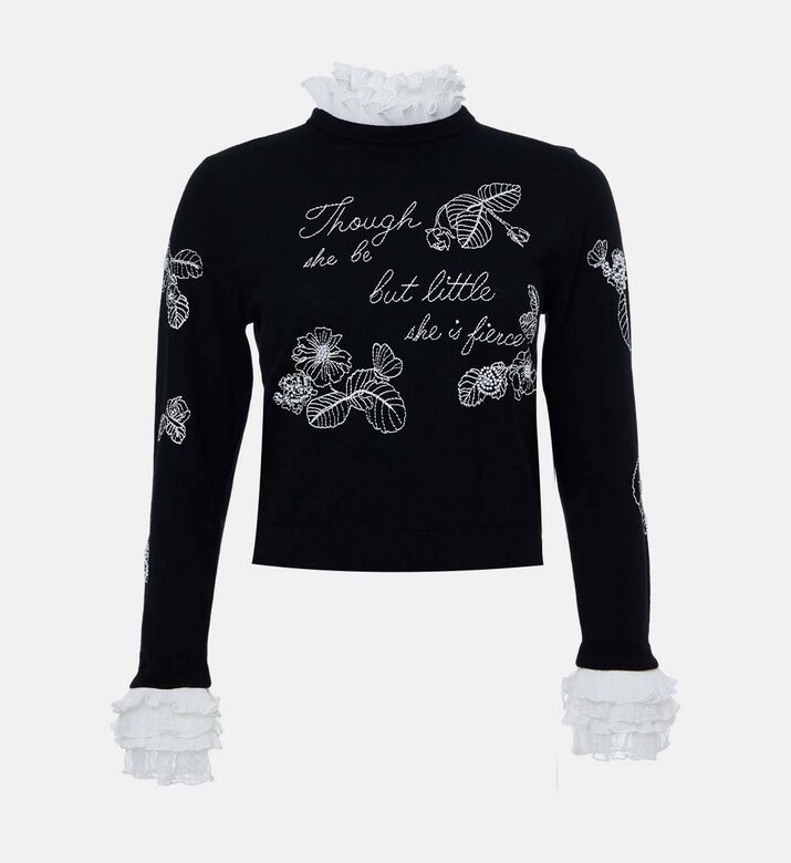 Alice and Olivia Floral-embroidery Long-sleeve Sweater, Packshot View