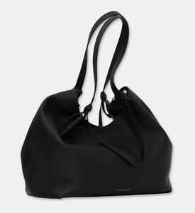 Strathberry Contrast Stitching Slouchy Tote Bag, Black, Packshot View