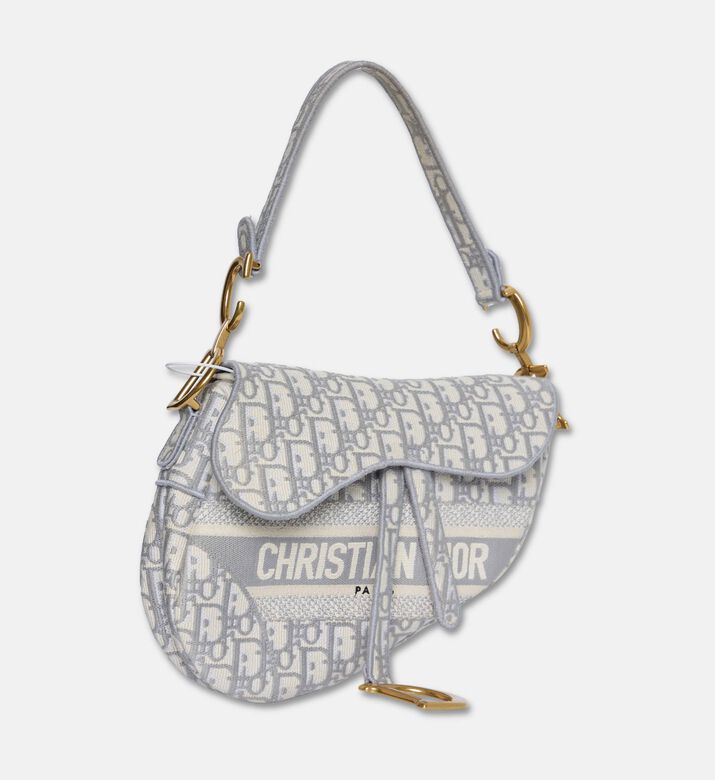 Dior Preowned Dior Saddle Oblique Embroidered Canvas Shoulder Bag, Packshot View