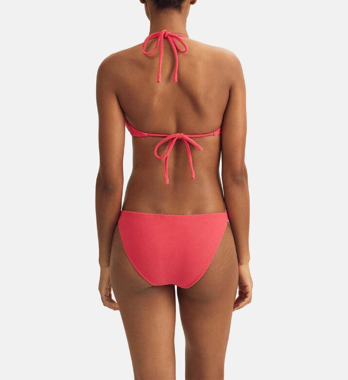 بلوزة بيكيني بشعار بقماش تيري بياقة ملتفة حول الرقبة