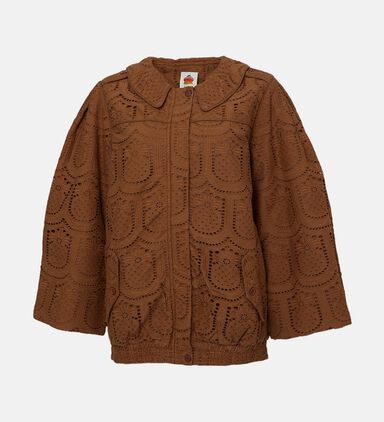 Pineapple Eyelet Bomber Jacket