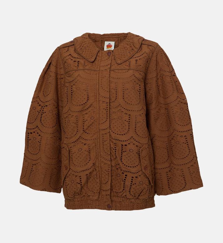 Pineapple Eyelet Bomber Jacket