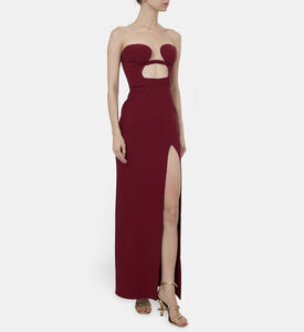 Nensi Dojaka Front Cut-out Side Slit Strapless Maxi Dress, Model View