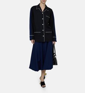 Contrasting Piping Wool Shirt