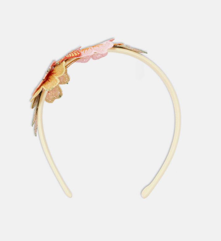 عصابة رأس مطرزة بأزهار