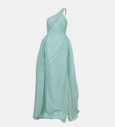 Asymmetrical-neck Mermaid Dress